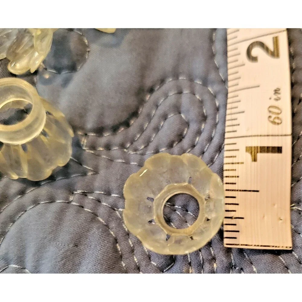 Vintage String Light Reflector Cover Lot 44 Clear Flower Shape Christmas Holiday